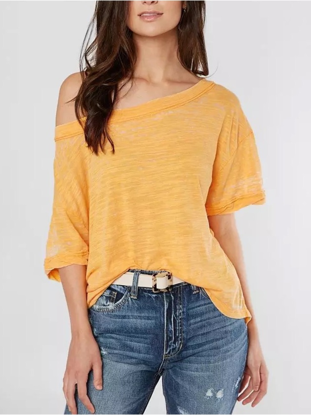 Free People Viola Oversized T-Shirt Yellow XS